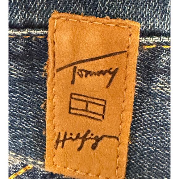 Tommy Hilfiger Denim Jacket Embroidered Bird Heart Patch Blue Trucker Womens M - Picture 11 of 11